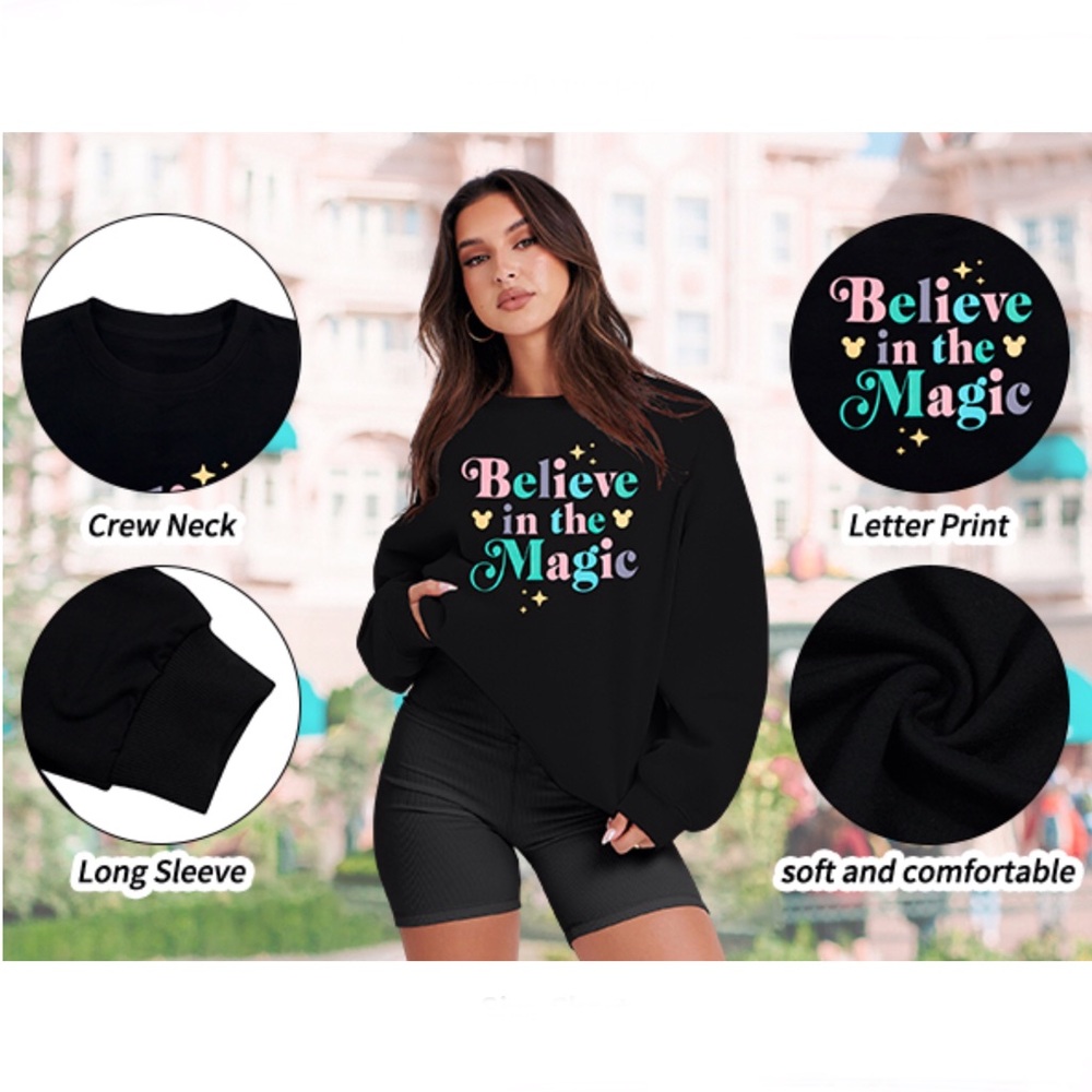 NWOT Disney-Inspired 'Believe in the Magic' Sweatshirt - Picture 5 of 10